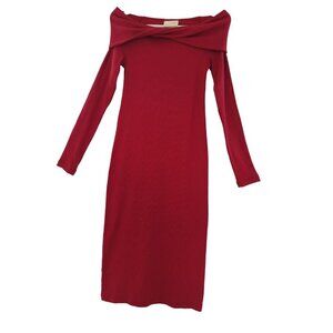 Universal thread, Elegant dress for women, red, cotton and polyester, size XS. N